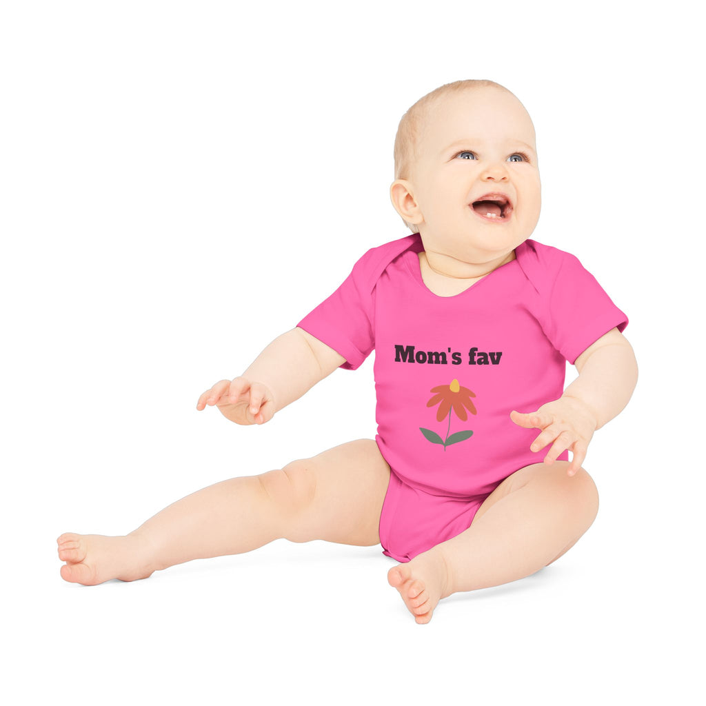 Mom's Fav Baby Bodysuit – Floral Infant Organic Short Sleeve Onesie