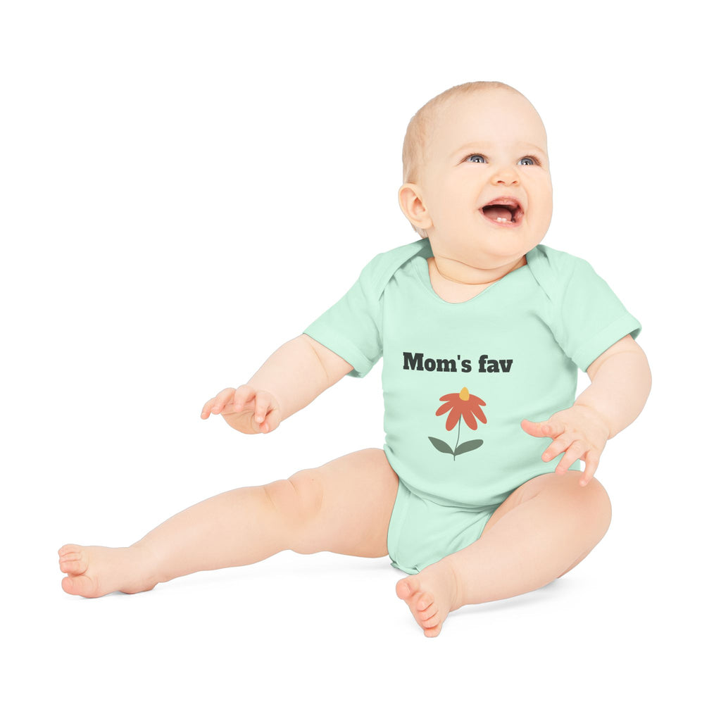 Mom's Fav Baby Bodysuit – Floral Infant Organic Short Sleeve Onesie