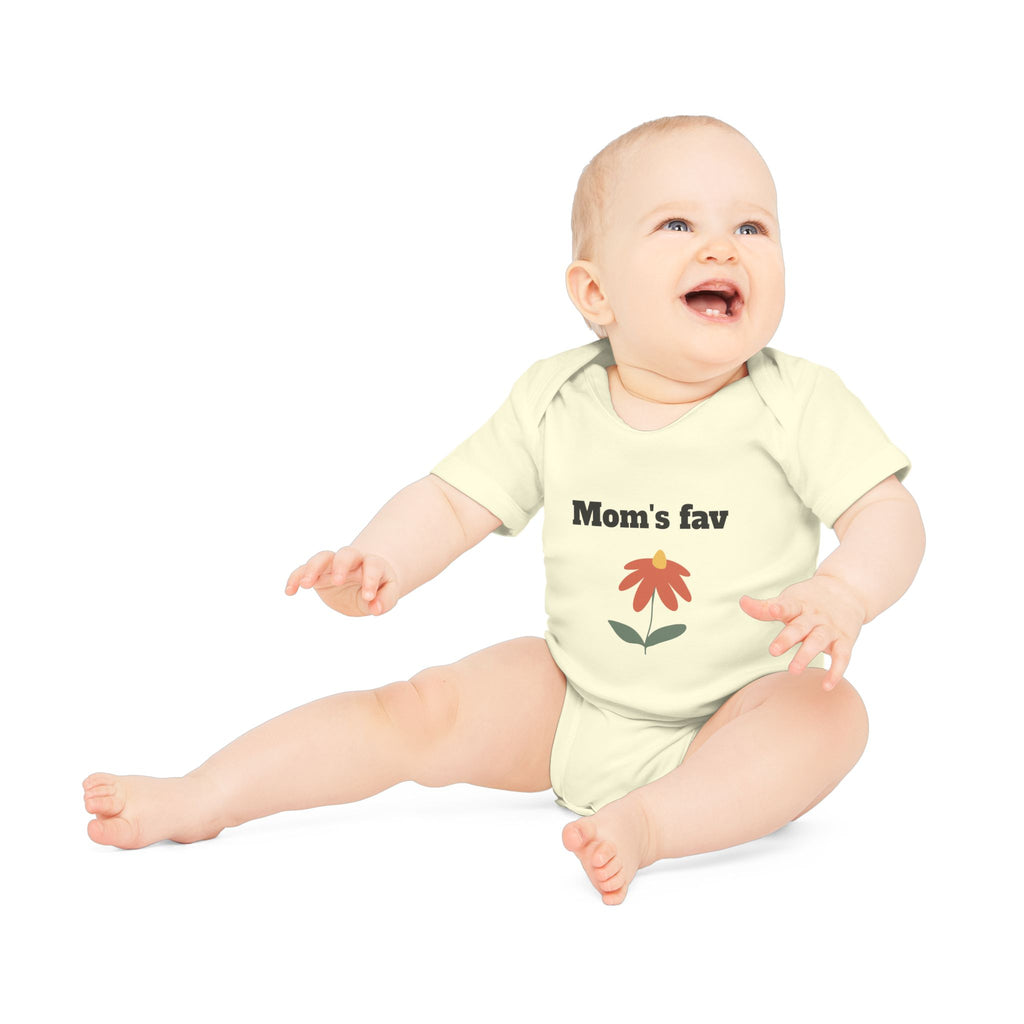 Mom's Fav Baby Bodysuit – Floral Infant Organic Short Sleeve Onesie