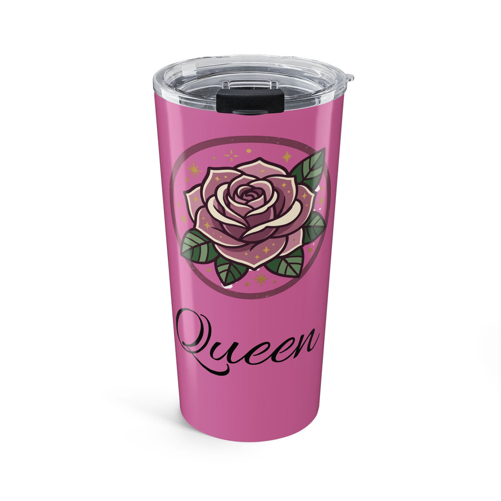Queen Rose 20oz Tumbler — Pink Floral Insulated Travel Cup