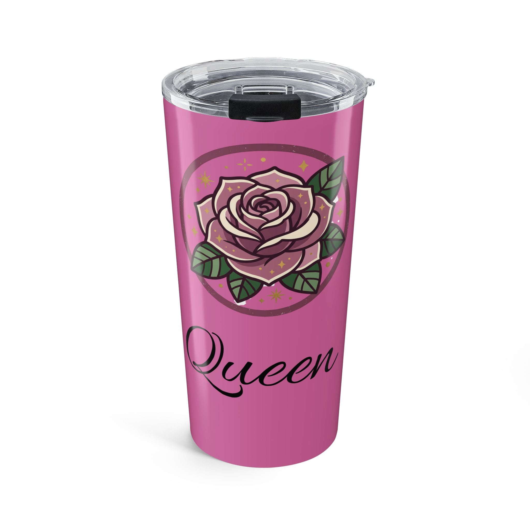 Queen Rose 20oz Tumbler — Pink Floral Insulated Travel Cup