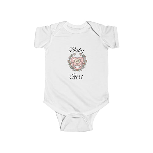 Baby Girl Bodysuit – Floral Wreath "Baby Girl" Infant Onesie