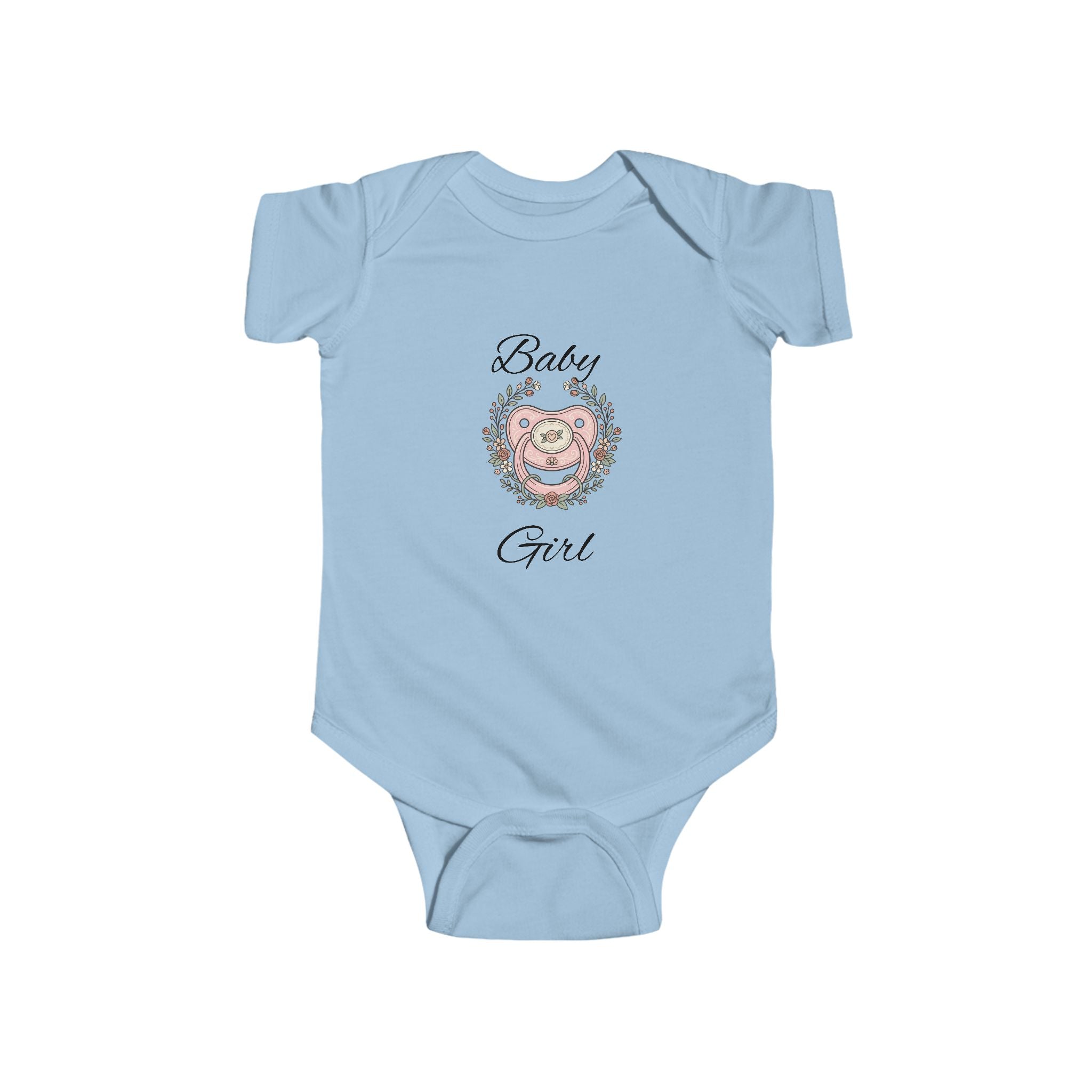 Baby Girl Bodysuit – Floral Wreath "Baby Girl" Infant Onesie
