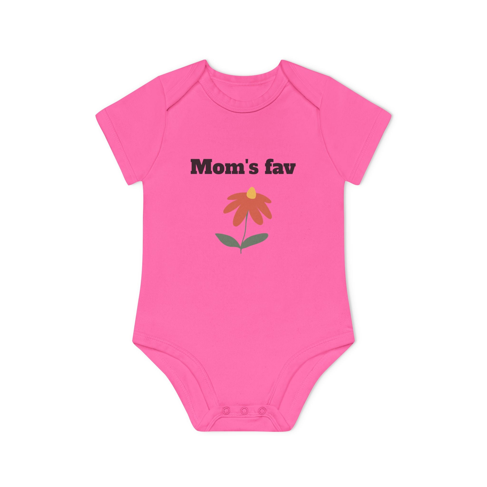 Mom's Fav Baby Bodysuit – Floral Infant Organic Short Sleeve Onesie