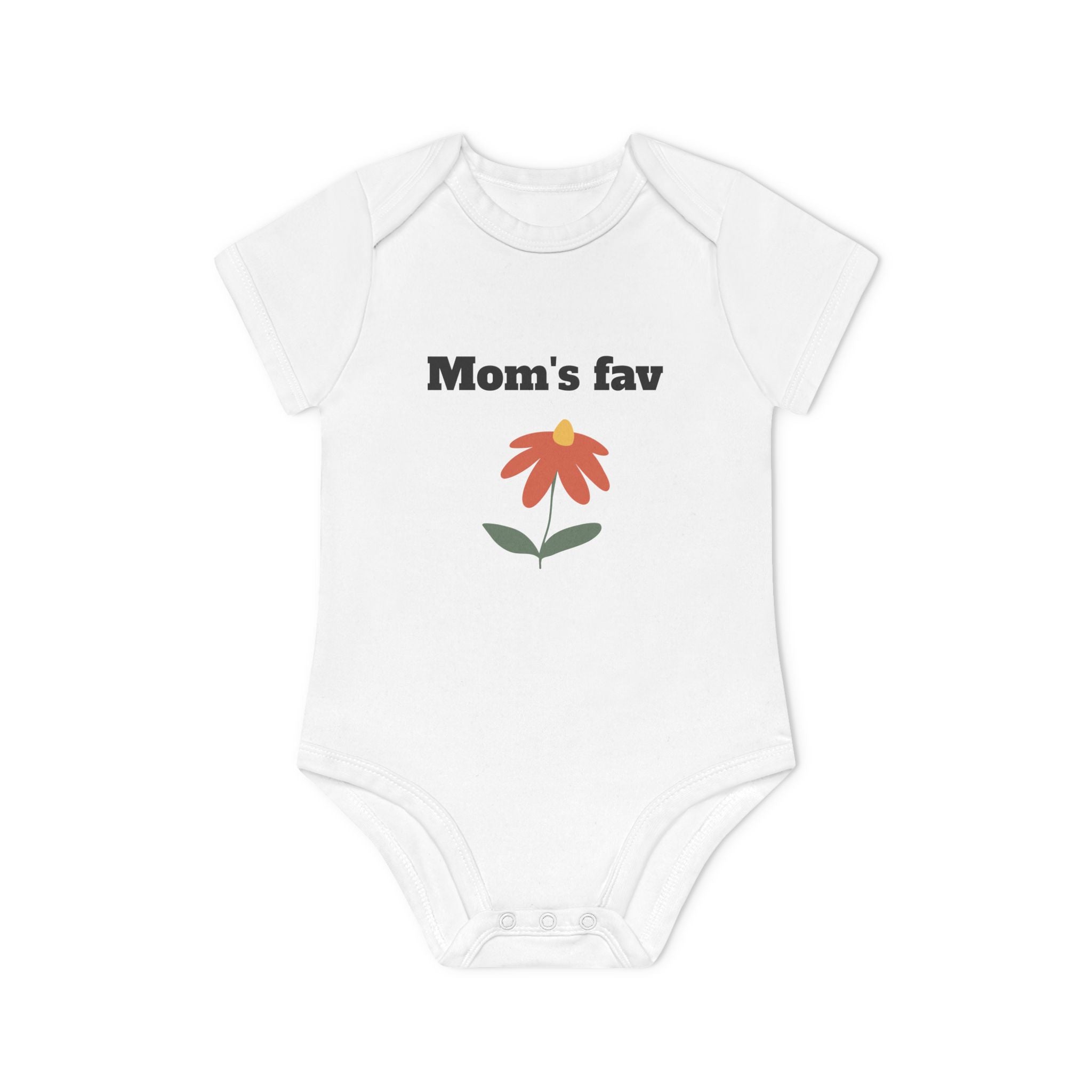 Mom's Fav Baby Bodysuit – Floral Infant Organic Short Sleeve Onesie