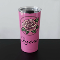 Queen Rose 20oz Tumbler — Pink Floral Insulated Travel Cup