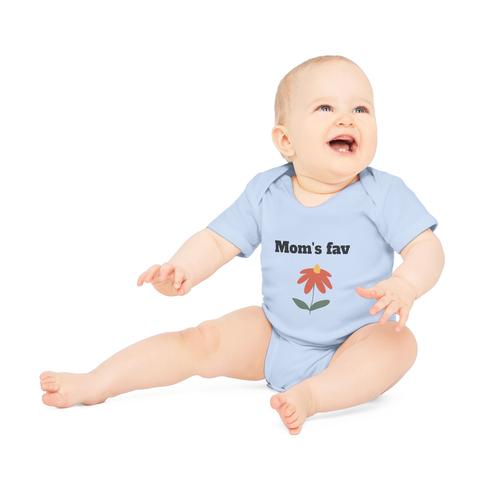 Mom's Fav Baby Bodysuit – Floral Infant Organic Short Sleeve Onesie
