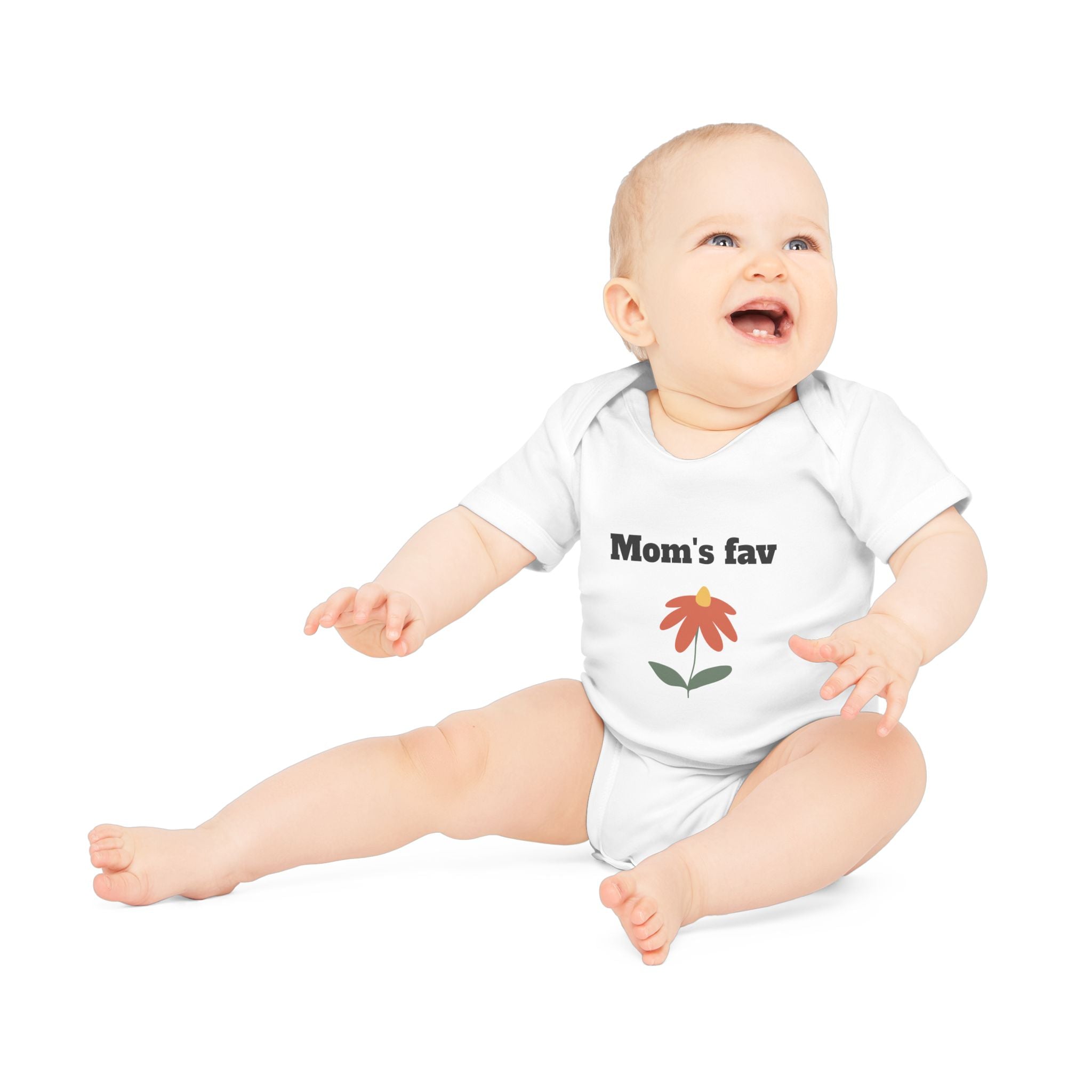 Mom's Fav Baby Bodysuit – Floral Infant Organic Short Sleeve Onesie