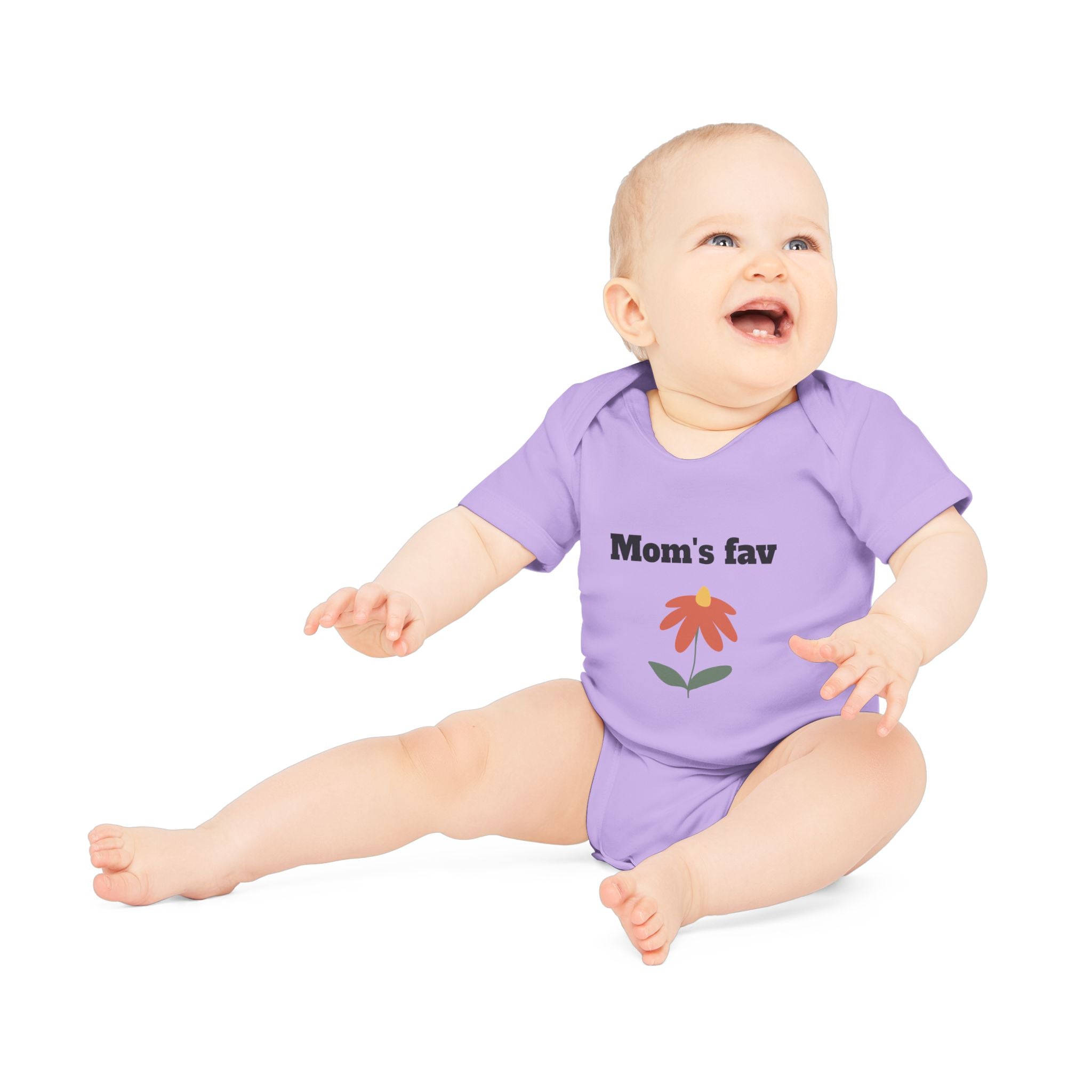 Mom's Fav Baby Bodysuit – Floral Infant Organic Short Sleeve Onesie