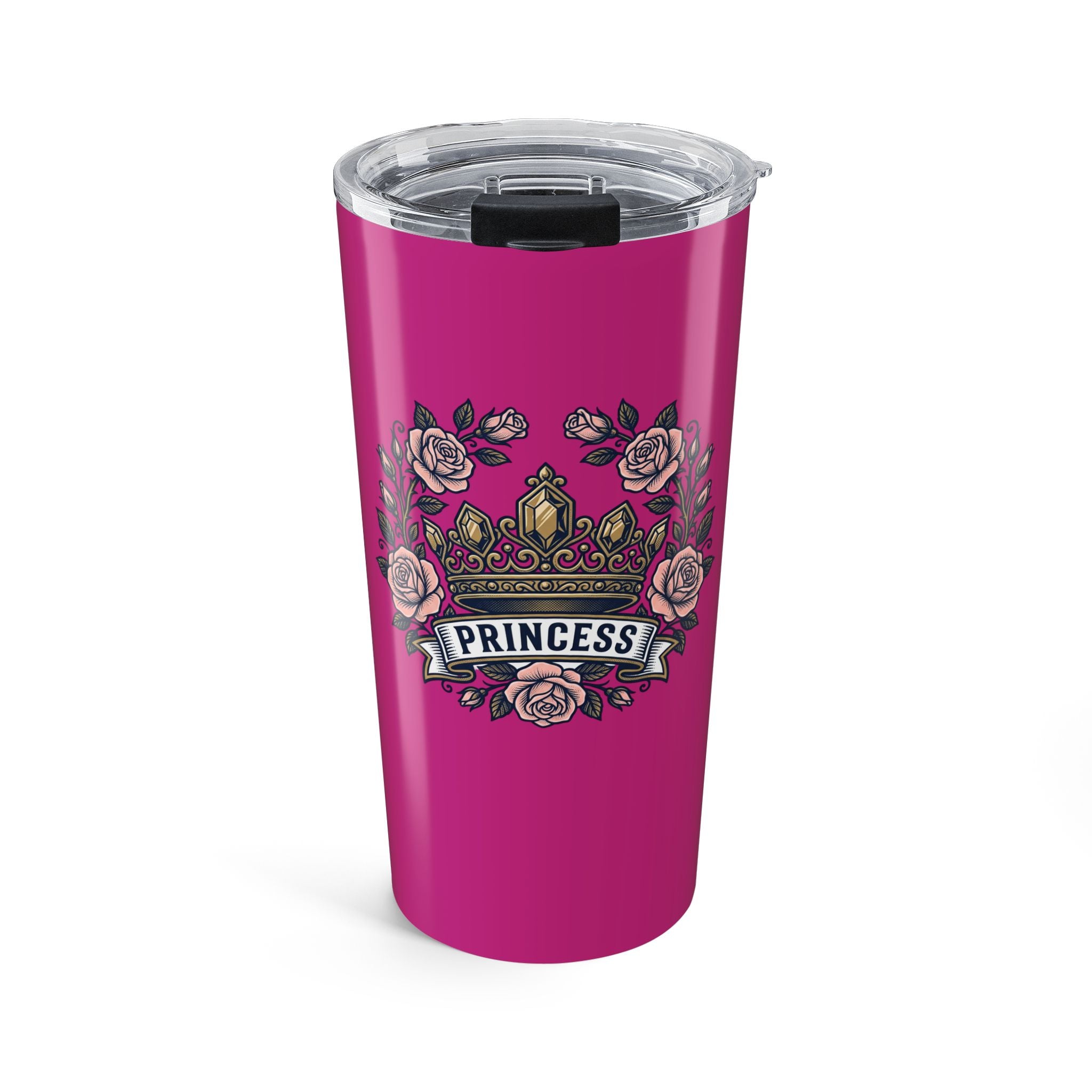 Princess Floral 20oz Tumbler — Pink Crown Travel Mug