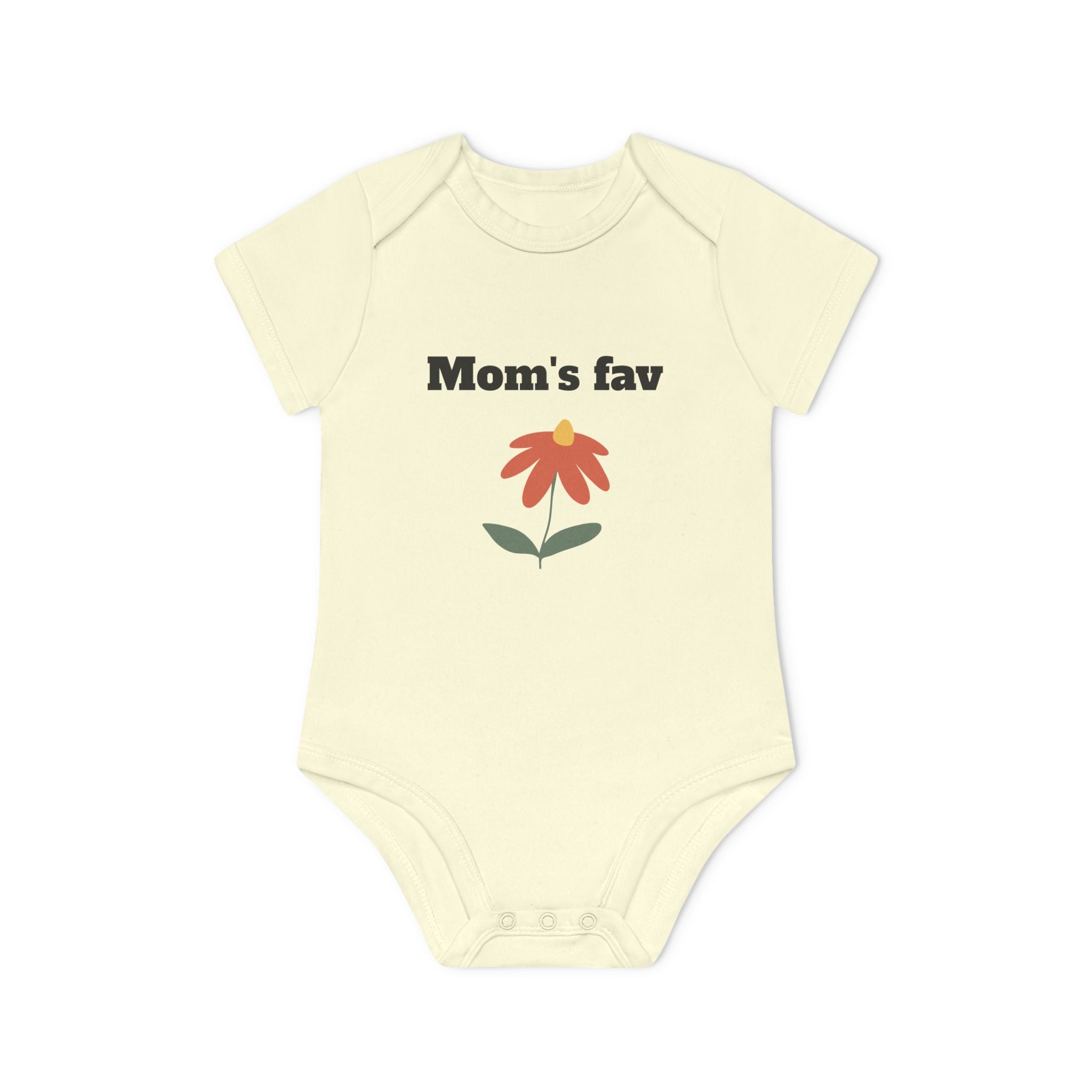 Mom's Fav Baby Bodysuit – Floral Infant Organic Short Sleeve Onesie